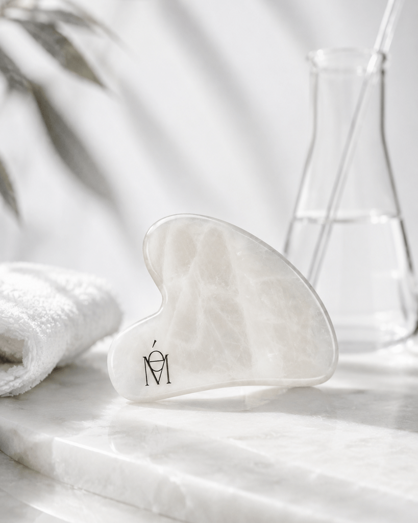 Miloré Natural Gua Sha Stone — on a laboratory background